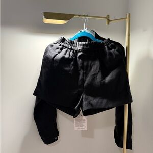 Linen set: shorts+cropped over shirt